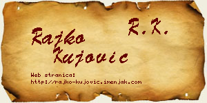 Rajko Kujović vizit kartica